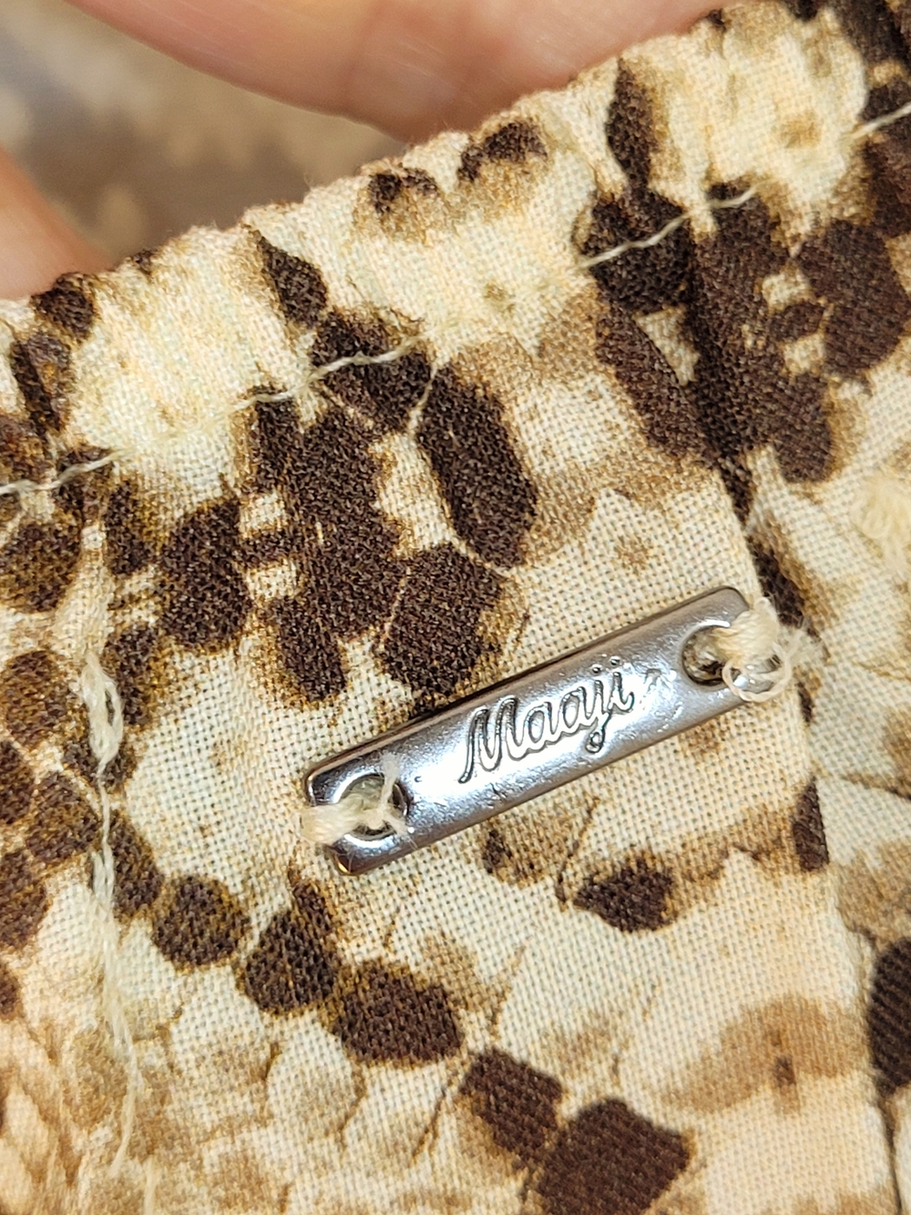 MAAJI Snakeskin Python Print Flutter Strap Ruffle Hem Tank Top Large - Picture 6 of 8